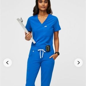 Figs Royal blue Zamora joggers AND catarina shirt bundle